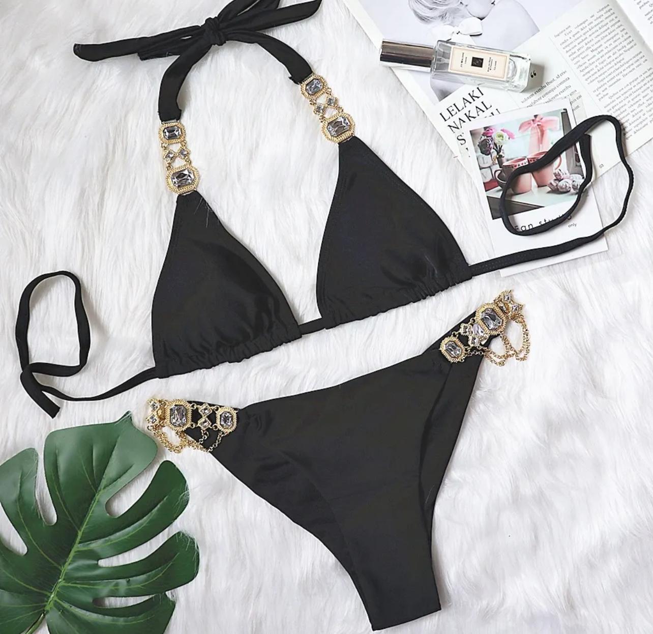 Women's Triangle Bikini Set Cheeky High Cut Sexy Two Piece Swimsuit Cute Halter Bathing Suit